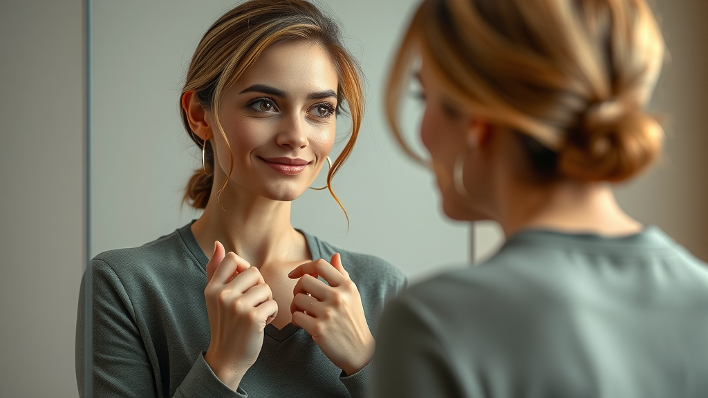 female entrepreneur identifying limiting beliefs mindset coach transformation reflection mirror approach