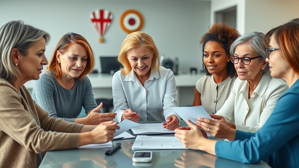 Multigenerational group of American women collaborating, representing female motivation and inspiration in business and leadership