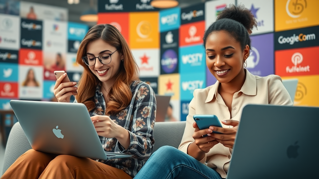women-owned business branding using social media, entrepreneurs sharing content, branded backgrounds