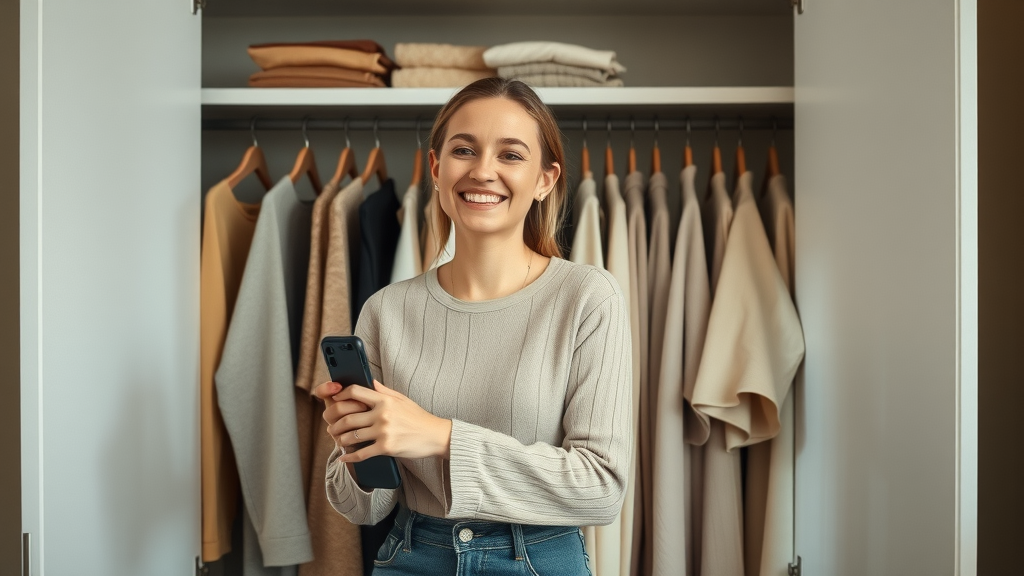 Capsule wardrobe for a luxurious lifestyle, featuring high quality neutral clothing and signature accessories.