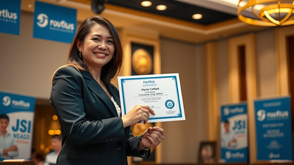 woman entrepreneur receiving business certification award, branding for women-owned businesses