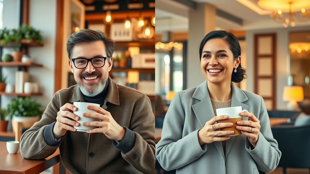 Living a luxurious life collage, showing budget and luxury upgrades for coffee, getaway, and wardrobe additions.