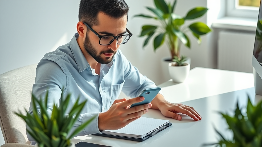 modern professional chooses mindful habits for inner voice guidance by putting phone face-down